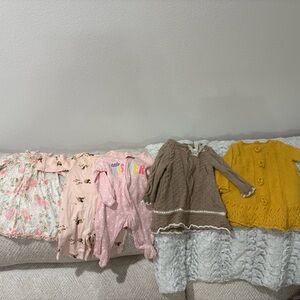 Girl Baby dresses 2 sleepers 0-3 months Gymboree Carters shabby Chic bundle